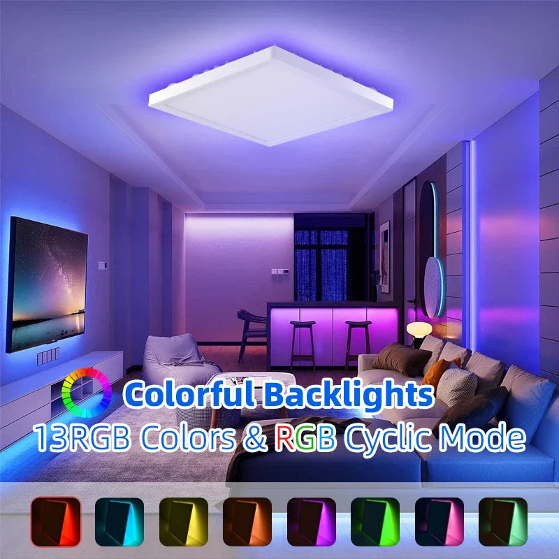 Axyaa Smart Dimming Wifi RGB LED Ceiling Light - Remote Control, Alexa Compatible
