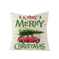 Axyaa Christmas Gingerbread Car Tree Print Pillowcase for Festive Home Decor