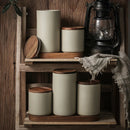 Ceramic Tea Coffee Jar with Wooden Lid - Axya Kitchen Storage Container