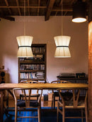 Axyaa Cocoon Chandelier: Japanese Cloth Pendant Lamp for Home Restaurant Kitchen Island