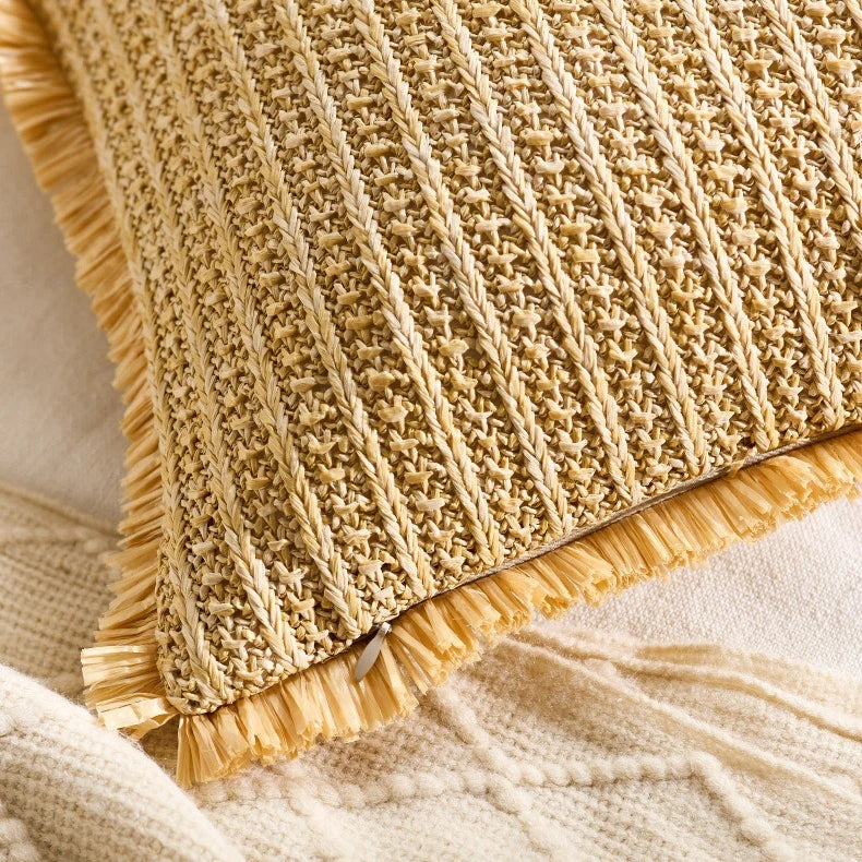 Embroidered Happy Home Pillow Cover by Axyaa for Living Room & Bedroom