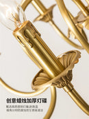 Axyaa Retro Copper Gold Candle Chandelier French Luxury Pendant Lamps