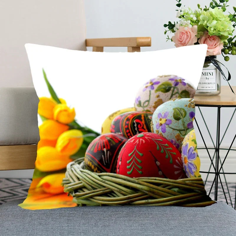 Axyaa Satin Fabric Easter Pillow Case Set for Wedding and Home Decor