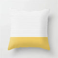 Yellow Geometric Polyester Cushion Cover by Axyaa - Modern Black Letter Pillow Cover