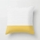 Yellow Geometric Polyester Cushion Cover by Axyaa - Modern Black Letter Pillow Cover