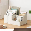 Axyaa Desktop Stationery Organizer - Plastic Compartments for Pens, Notebooks, and Office Supplies