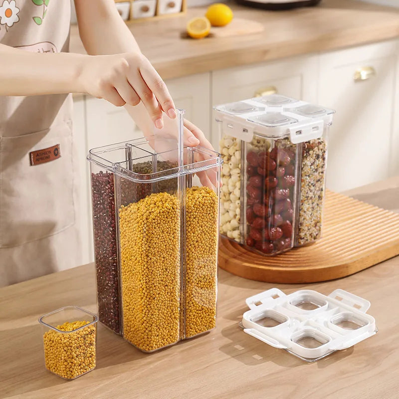 Axyaa Plastic Food Storage Container with Measuring Cup on Organizer Box