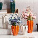 Gold Ceramic Vase with Flowers: Axyaa High-End Home Decor & Living Room Accent