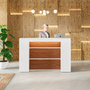 Axyaa LED Reception Desk, 63" Front Counter for Salon, Retail, Lobby - Tribesigns