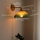 Axyaa Vintage Copper Glass Wall Sconce Indoor Bedside Light Fixture