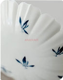 Axyaa Butterfly Orchid Tea Plate: Hand-Painted Ceramic High-Foot Fruit & Snack Tray