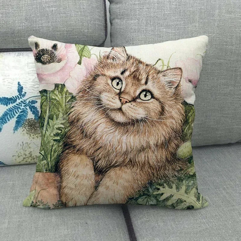 Axyaa Cat Garden Relax Pillowcase