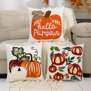 Axyaa Pumpkin Embroidered Velvet Halloween Pillowcase - 45x45 Thanksgiving Decoration