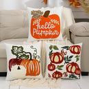 Axyaa Pumpkin Embroidered Velvet Halloween Pillowcase - 45x45 Thanksgiving Decorations