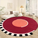 Axyaa Nordic Style Round Bedroom Rug - Soft Fluffy Living Room Carpet