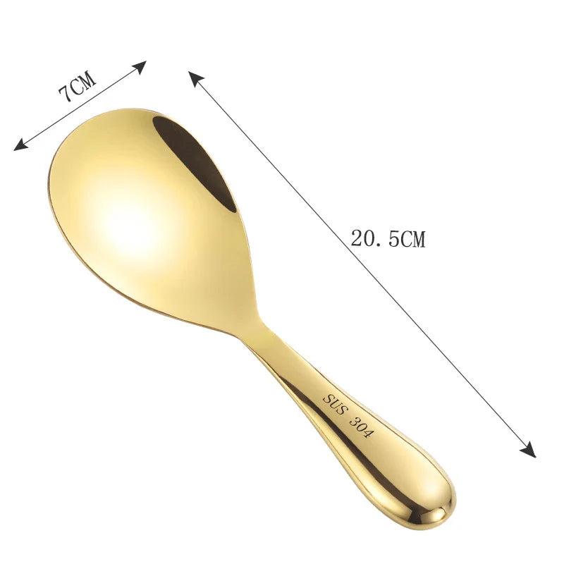 Axyaa Stainless Steel Long Handle Rice Spoon Home Kitchen Utensil