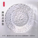 Axyaa Small Clear Glass Saucer Plates with Gold Rim