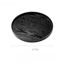 Axyaa Round Wooden Tray for Tea, Coffee, Desserts, and Snacks