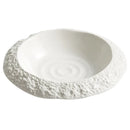 Axyaa Rock Pattern Ceramic Deep Plate - High-grade White Dinner Plate for Home & Restaurant