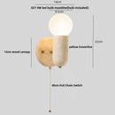 Axyaa Yellow Travertine Stone Wood LED Wall Lights for Living Dining Room