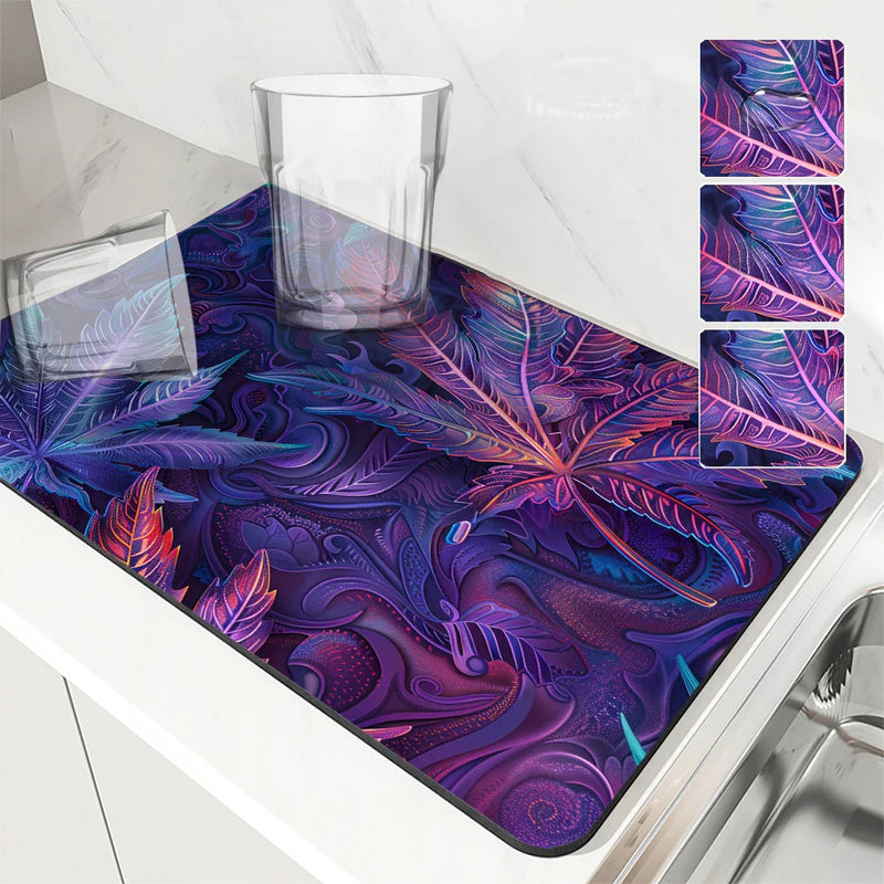 Axyaa 3D Coffee Mat: Quick Dry Kitchen Drying Mat & Bathroom Drain Pad