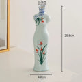 Axyaa Chinese Retro Cheongsam Ceramic Vase Maid Figure Home Decor