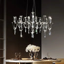 Axyaa Starry Crystal Chandelier: Luxe Modern Lighting for Hotel, Villa, Dining Room