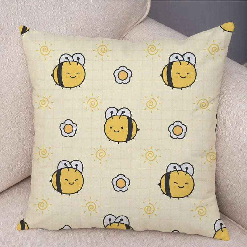 Axyaa Cartoon Animal Cushion Cover: 45*45cm for Living Room, Sofa, Car, Children's Room