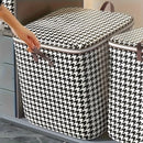 Axyaa Houndstooth Storage Bins: Large Capacity Organizer for Clothes, Blankets, Home Organization