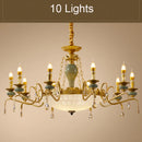 Axyaa Mediterranean Ceramic Crystal Chandelier - Elegant Lighting Fixture