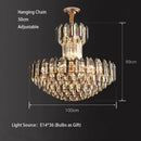 Luxury Clear Gray Crystal Ceiling Pendant Lamp by Axyaa