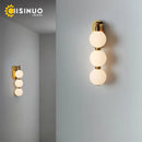 Axyaa White Acrylic Ball Wall Light: Trichromatic Changeable & Gold Metal Finish