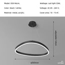 Axyaa Modern Nordic White/Black Irregular LED Pendant Lights, Minimalist Design
