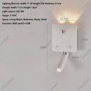 Axyaa Rotating Wall Lamp with USB Port for Bedside, Study, and Decor