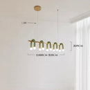 Axyaa Modern Minimalist Cream Chandelier for Dining & Study Area