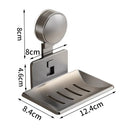 Axyaa Suction Cup Soap Holder Wall Bathroom Dish Box Drainage
