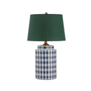 Axyaa Blue/Orange Ceramic Table Lamp LED E27, Minimalist Modern Desk Light for Bedroom