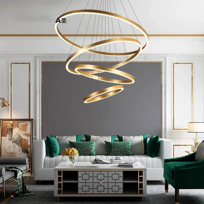 Axyaa Stainless Steel LED Chandelier for Nordic Home Decor