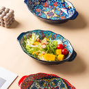 Axyaa 9" Ceramic Egg Baking Pan & Pasta Plate Set