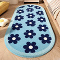 Axyaa Pink Flower Pattern Plush Carpet: Soft, Thick, Washable Rug for Bedroom & Living Room