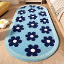 Axyaa Pink Flower Pattern Plush Carpet: Soft, Thick, Washable Rug for Bedroom & Living Room