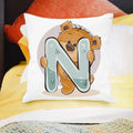 Axyaa Cartoon Bear Alphabet Print Cushion Cover - Children's Room Decor