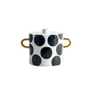 Axyaa Black White Dots Geometric Ceramic Vase Home Decor Ornament
