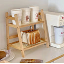 Axyaa Kitchen Rattan Desktop Organizer Display Rack - Spice, Makeup & Storage Shelf