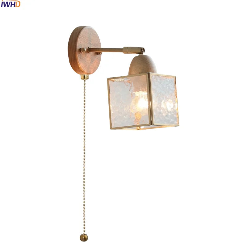 Axyaa Clear Glass LED Wall Light with Pull Wire Switch