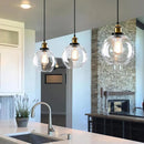 Axyaa Glass Pendant Light with Edison Bulb for Industrial Home Decor