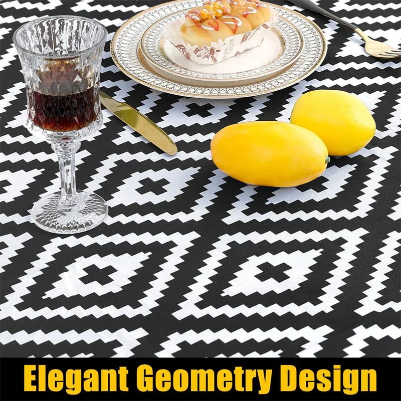 Axyaa Outdoor Round Fitted Tablecloth Waterproof for Picnic Dining Camping