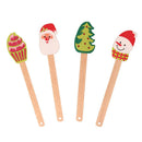 Axyaa Christmas Silicone Spatula with Wooden Handle for Baking