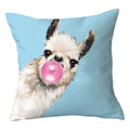 Axyaa Alpaca and Cactus Pattern Pillowcase for Home Sofa Decoration
