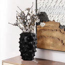 Axyaa Black Ceramic Vase Sea Cucumber Pineapple Flower Irregular Home Decor
